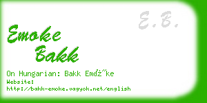 emoke bakk business card